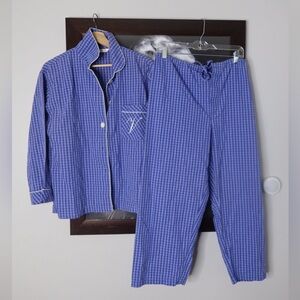 Victoria secret Y2K vintage Nantucket checkered blue and white baggy pajama set